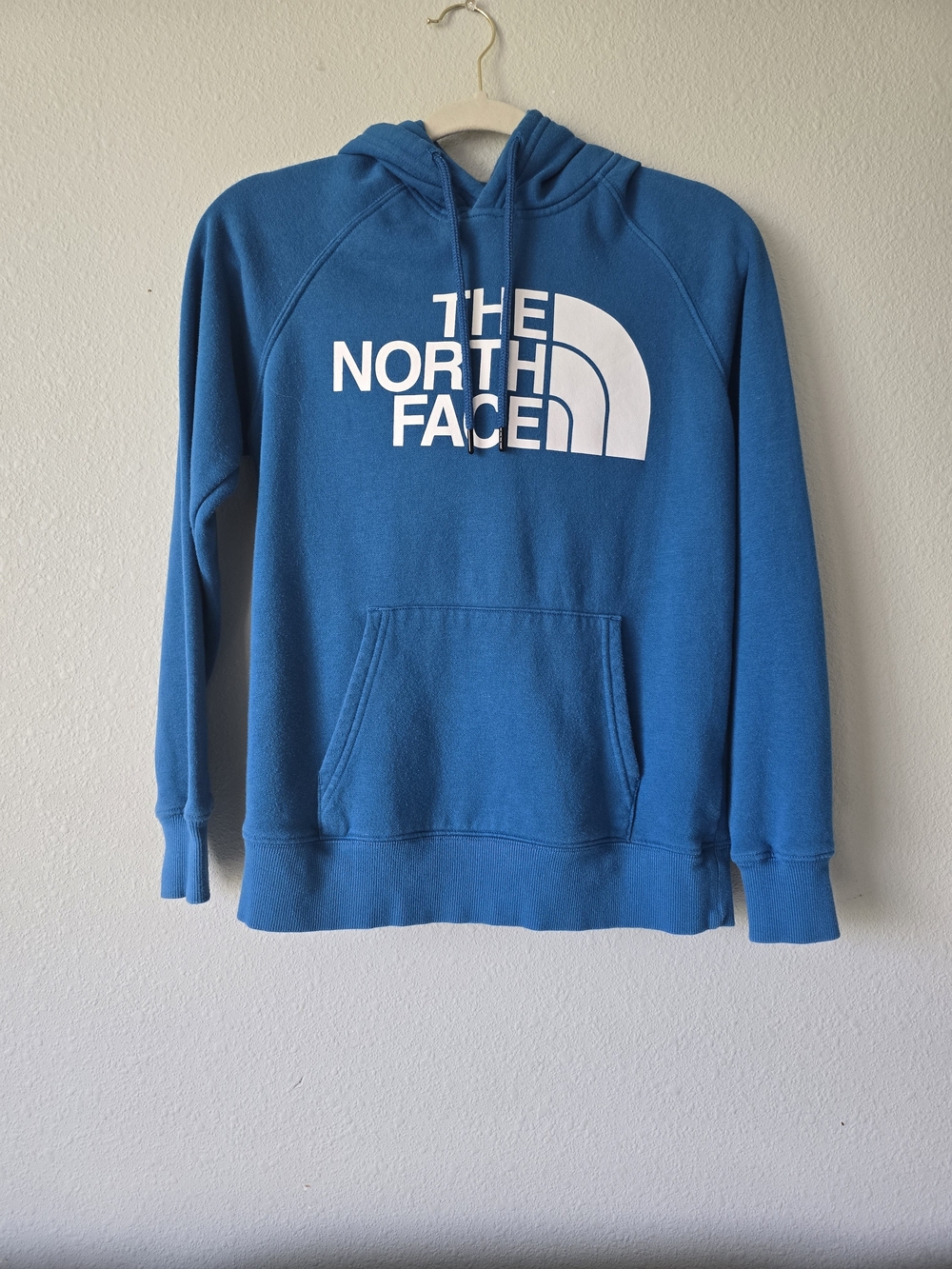 WThe North Face Women's Teal Blue Logo Crewneck Hoodie